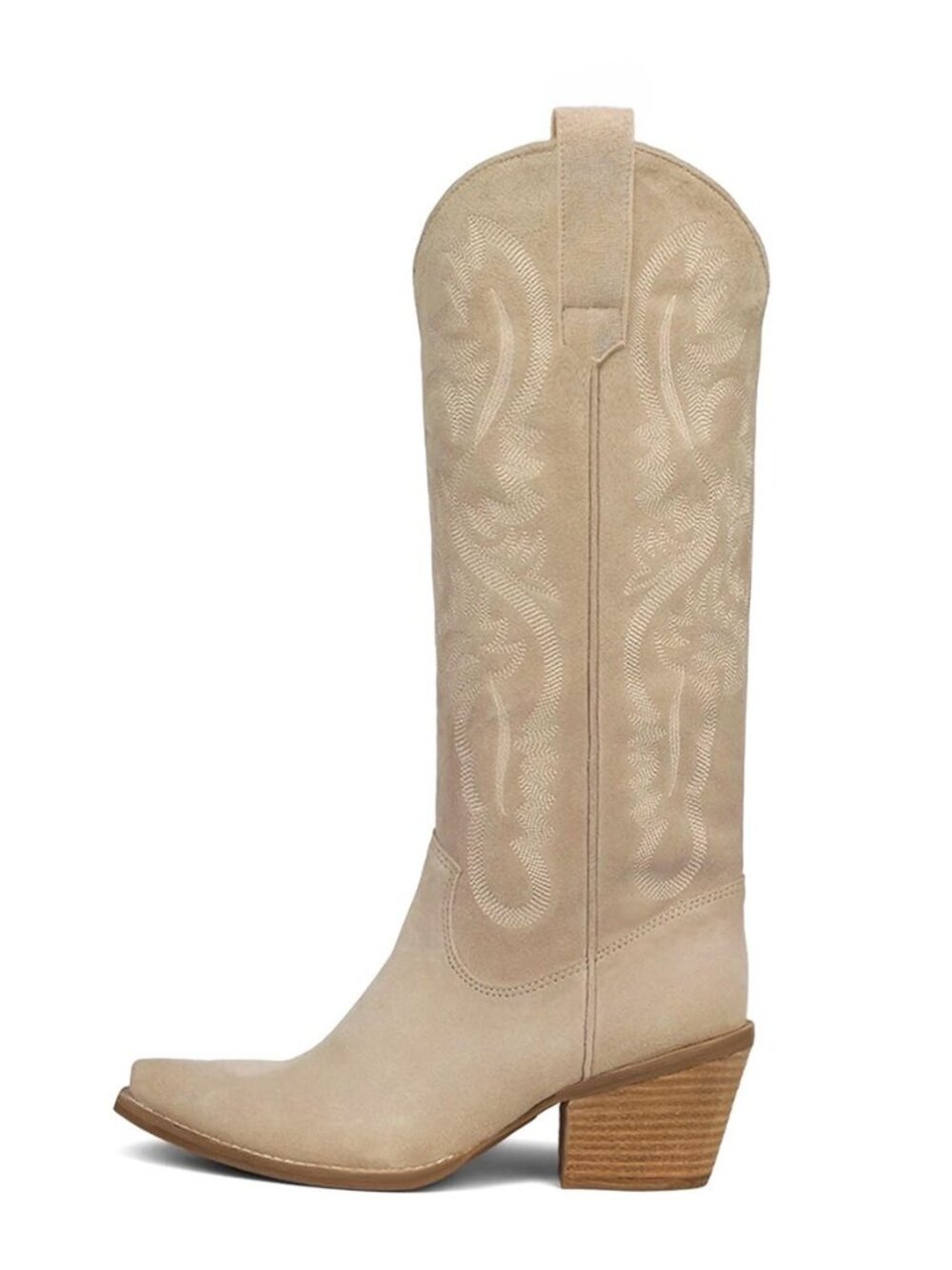 Women's Cowboy Knee High Boots Chunky Heel Western Cowgirl Boots